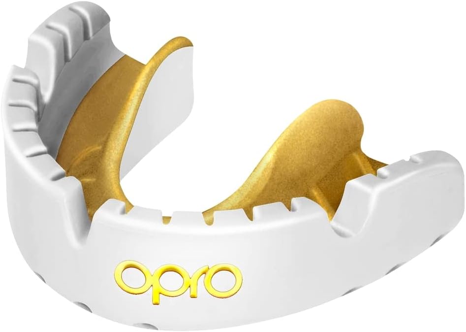 OPRO NEW Gold Braces Level Mouthguard, Adults Sports Mouth Guard, Featuring Revolutionary Fitting Technology for Boxing, Lacrosse, MMA, Martial Arts, Hockey, and All Contact Sports (Blue)