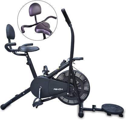 Reach Air Bike Exercise Cycle With Moving Handles & Adjustable Cushioned Seat (No-Cost EMI Available)