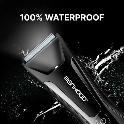 MENHOOD Battery Powered WaterProof Cordless Grooming Trimmer 2.0 for Men, with 4000k LED light & Power Status Display, Wireless Charging Support, Sensitive Skin Technology,150Min Runtime