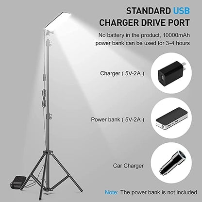 LED Camping Light with Telescopic Tripod,USB Powered Work light,Portable Outdoor Lamp for Emergency Repair,Garden,Tent and Travel Lighting Black, CL01, LED Fishing Light