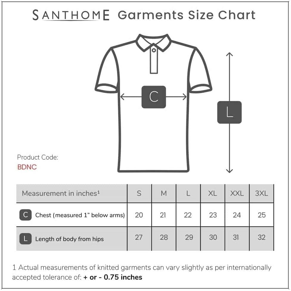 Santhome Men's Basic DryNCool Half Sleeve Polo T-Shirt with UV Protection