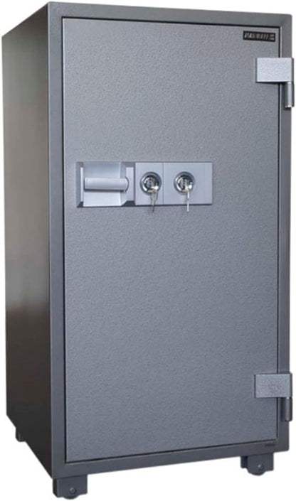 Mahmayi Secureplus 680-4Dk 4 Drawer Fire Filing Cabinet 222Kgs - Secure Steel Safe with Centralized Lock, Stylish Grey Finish for Office Use and Document Protection (4 Drawers, Key + Dial)