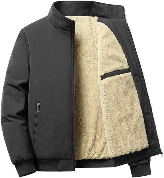 Generic Men's Jacket Men Winter Thick Jackets Coats Solid Color Jacket Fashion Casual Outwear Warm Coat