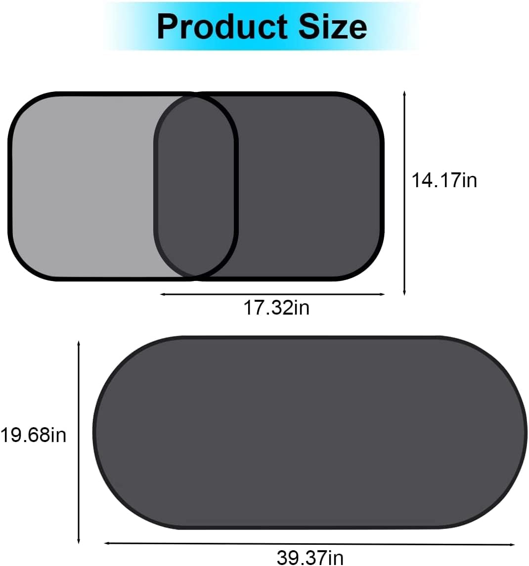 Car Rear Window Sunshade with Suction Cup, 2 Pcs Sun UV Rays Protection for Car Back Window, Sunlight Shield Blocker Mesh Cover for Rear Facing Seats, Car Accessories for Pets/Children (39"x19"/Rear)