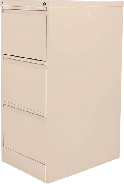 RIGID Steel Vertical Filing Cabinet Large Storage steel Cabinet, Metal Portable Cabinet with 3 Drawers for Legal (White)