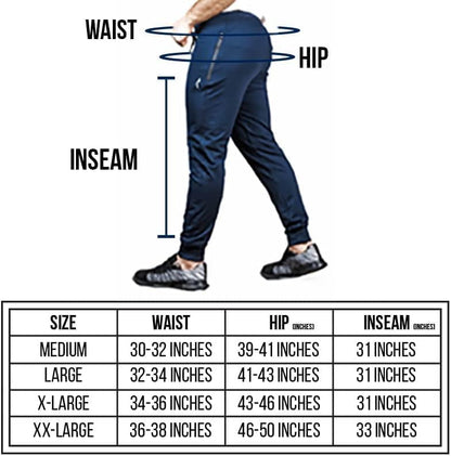 Flush Men's Joggers Workout Pants for Gym Running and Bodybuilding Athletic Quick Dry Tapered Joggers Pant with 2 Pockets