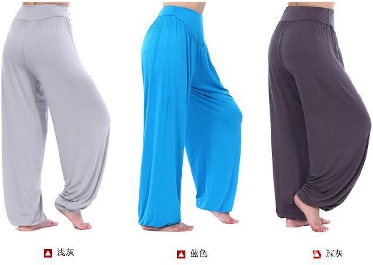 WSLCN Cropped Pants Harem Bouffant Soft Spandex Modal Yoga Pilates Pants Loose Trousers