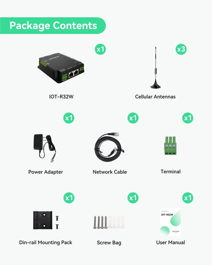 LINOVISION Industrial Unlocked 4G LTE Router, Support WiFi, Dual SIM Cards, RS485 and DI/DO, Secure VPN Access, Cloud Management, Cellular Router for M2M/IOT Application, Ethernet