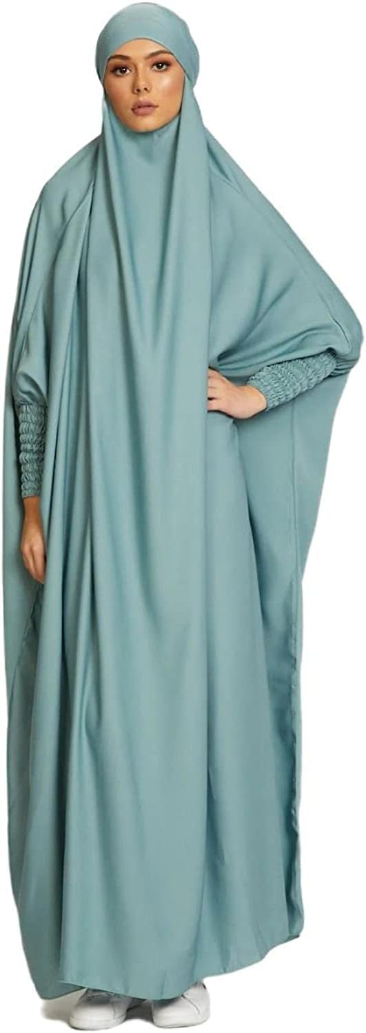 Women's Muslim One Piece Prayer Dress for Women Abaya Dress Islamic Middle East Dubai Turkey Maxi Abaya Kaftan with Hijab Dress in Full Length