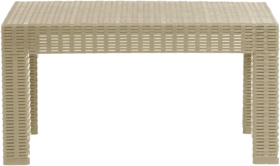 Plastdour Side Table Outdoor Low Table Patio Furniture Plastic Side Table Square Table Rattan Furniture Balcony Table Side Table Outdoor Patio Furniture Rattan Table Garden Table – 50x50x40 cm (White)