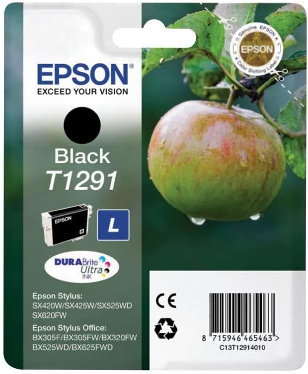 Epson Ink Cart T129 Retail Pack, Black, Genuine, Amazon Dash Replenishment Ready