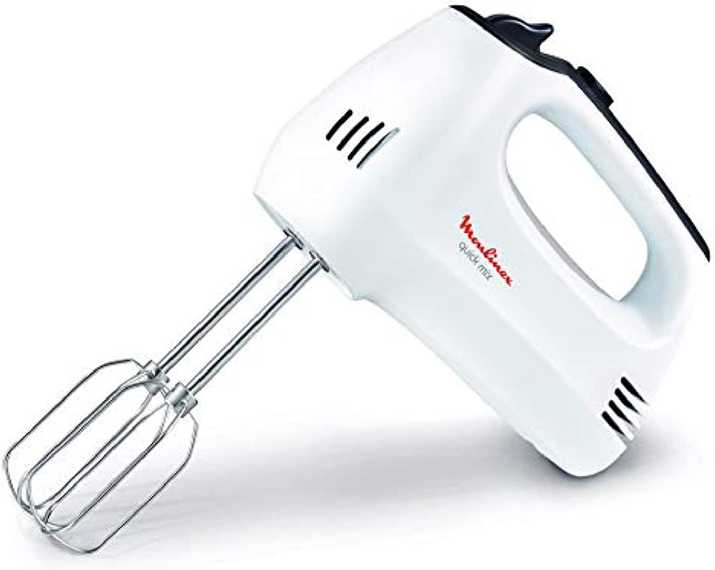 MOULINEX Hand Mixer, Quick Mix Mixer for Whipping and dough kneading, 5 speeds, stainless steel beaters and dough hooks, HM310127