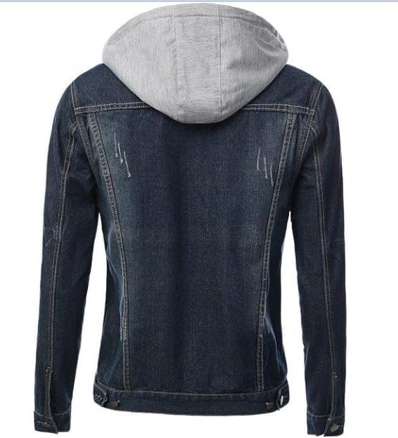 RAK Men's Denim Jacket With Detachable Hoodie Denim Jackets For Men Casual Outerwear