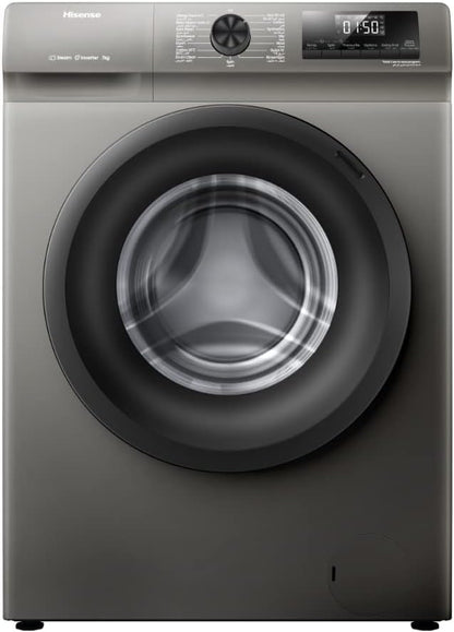 Hisense 7Kg Front Loading Washing Machine 1200 Rpm Silver Model Wfpv7012Mt -1 Years Full Warranty.