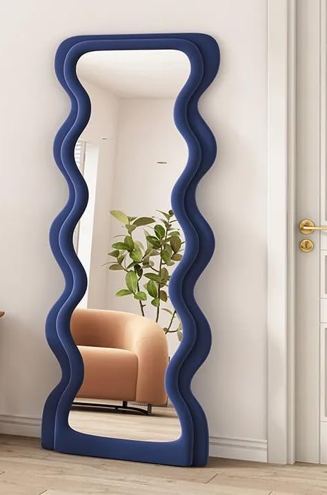 Modern Design wave shape wall mirror home decorative floor mirror for living room bedroom