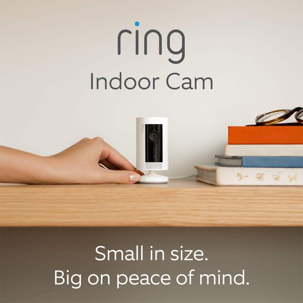 Ring Indoor Cam Plug-In by Amazon | Wi-Fi smart indoor home security camera, two-way talk, full HD live video motion detection, night vision | With 30-day free trial of Ring Protect Plan | Black