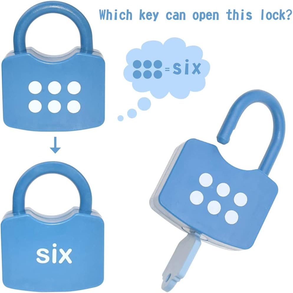 Beauenty 10PCS Kids Learning Locks with Keys Numbers Matching & Counting Montessori Math Educational Toys for Toddlers Ages 3 yrs+ Boys and Girls Preschool Games Gifts