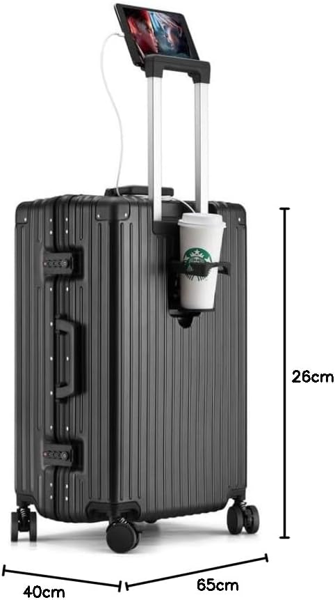 O9 o-Nine 20" Travel Luggage Carry On Luggage with Spinner Wheels,Aluminum Framed Carry On Suitcase with Front Open Laptop Compartment/Pocket (White, Carry on 20 inch)