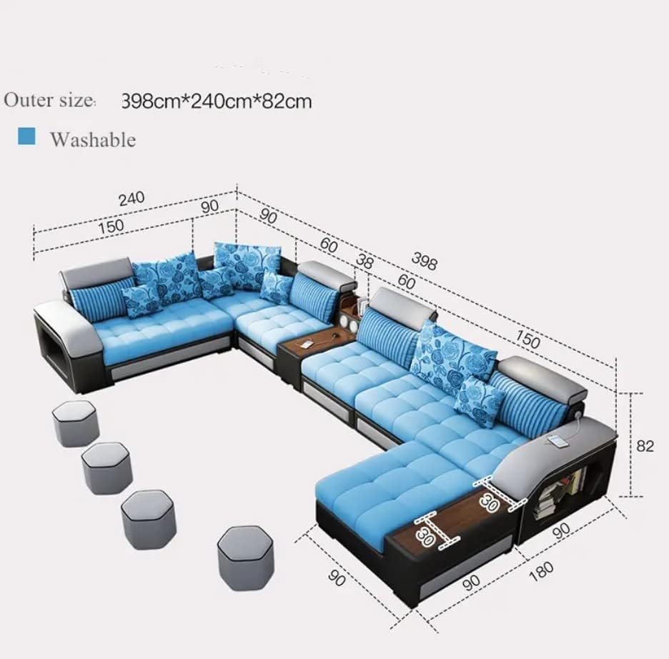 Living room furniture sofa set modern couch, lounge suite luxury sofa set design modern sofa living room furniture (White+Brown)