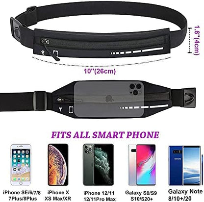 Wawasia Ultra Thin Running Belt For Women And Men, Jogging Training Runner's Small Bag Equipment Accessories, Running Jogging Bicycle Waist Bag, Mobile Phone Bracket Travel Gifts For iPhone Samsung