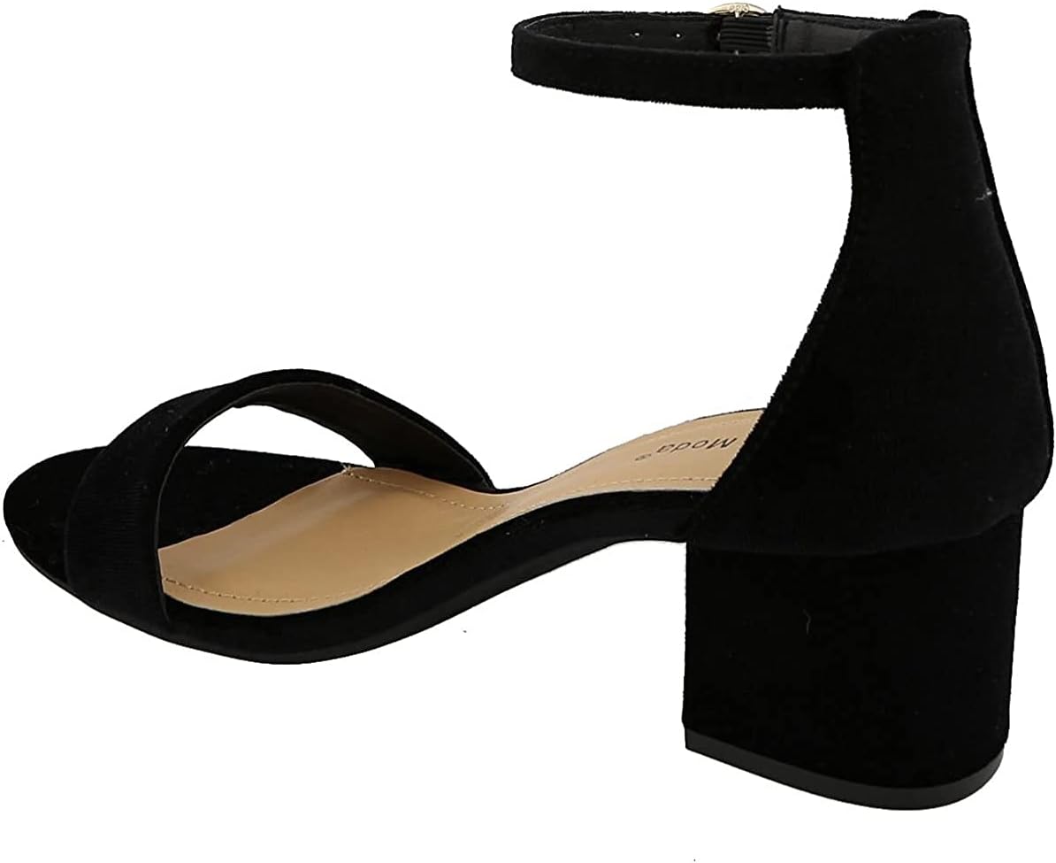 Over the Toe Strap Ankle Wrap Strap Heel Open Toe Block 2' Heel