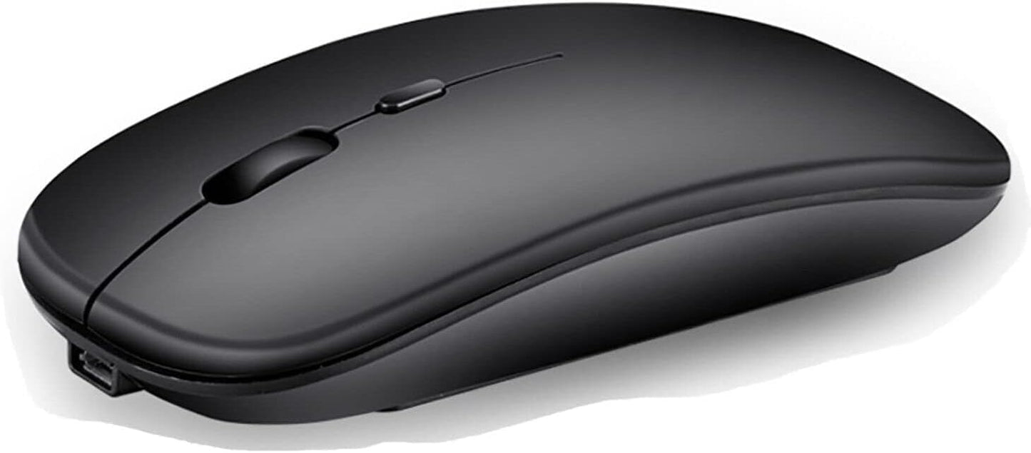 MEALQ MANYU Wireless Mouse, Matte Black, Slim Rechargeable Wireless Silent Mouse, 2.4G Portable USB Optical Wireless Computer Mouse with USB Receiver (Black) (Black)