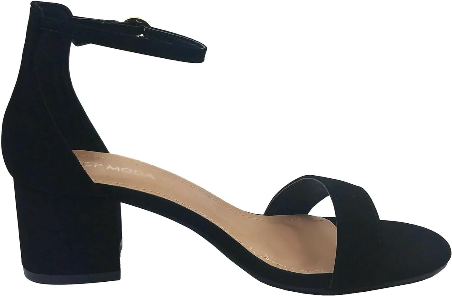 Over the Toe Strap Ankle Wrap Strap Heel Open Toe Block 2' Heel