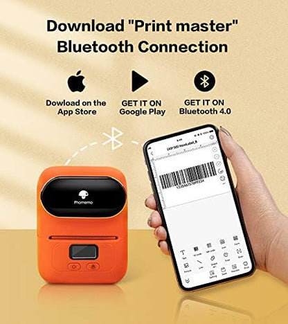 Phomemo Label Maker Machine - Phomemo M110 Portable Bluetooth Thermal Label Printer. Sticker Maker, Barcode Printer for Clothing, Jewelry, Retail, Mailing,support Arabic and English,For iOS & Android