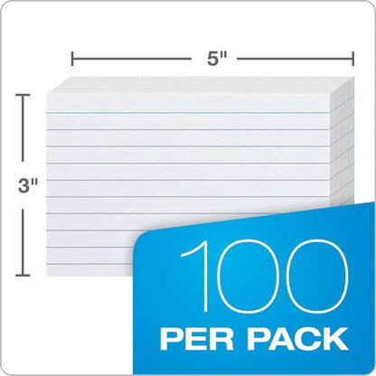 MARKQ Ruled index card, 100 Pack White Lined Record Cards for Office School Note making, List Making, Revision Flash Cards, 5” x 3”, 240GSM