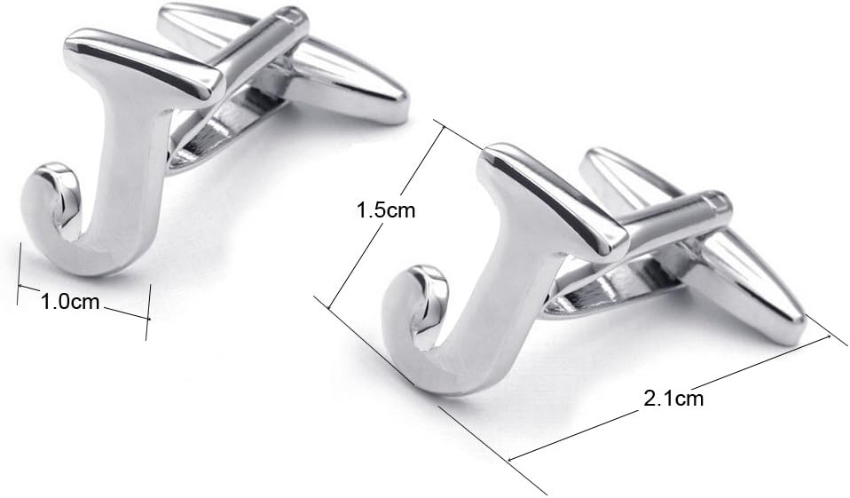 HONEY BEAR Men's Stainless Steel Alphabet Cufflinks with Wrist Collar Wedding Gift