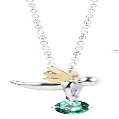 Angel Birthstone Handmade in Korea, Jewelry 925 Sterling Silver Necklace with Birthstone Pendant, Birthday Valentine’s Day Christmas Jewelry Gift for Women Girls