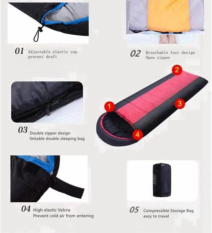 COOLBABY Widened Sleeping Bag - Lightweight Waterproof Warm Adult Camping Sleeping Bag with Compression Bag, Backpack Sleeping Bag for Outdoor Camping, Hiking and Traveling