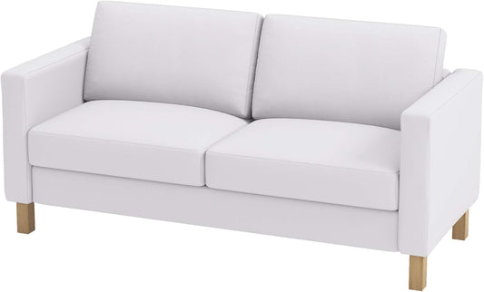 Heavy Cotton Karlstad 2 Seater Loveseat Sofa Cover (Sofa Width: 162CM) Replacement is Compatible for IKEA Karlstad Slipcover (Cotton White)