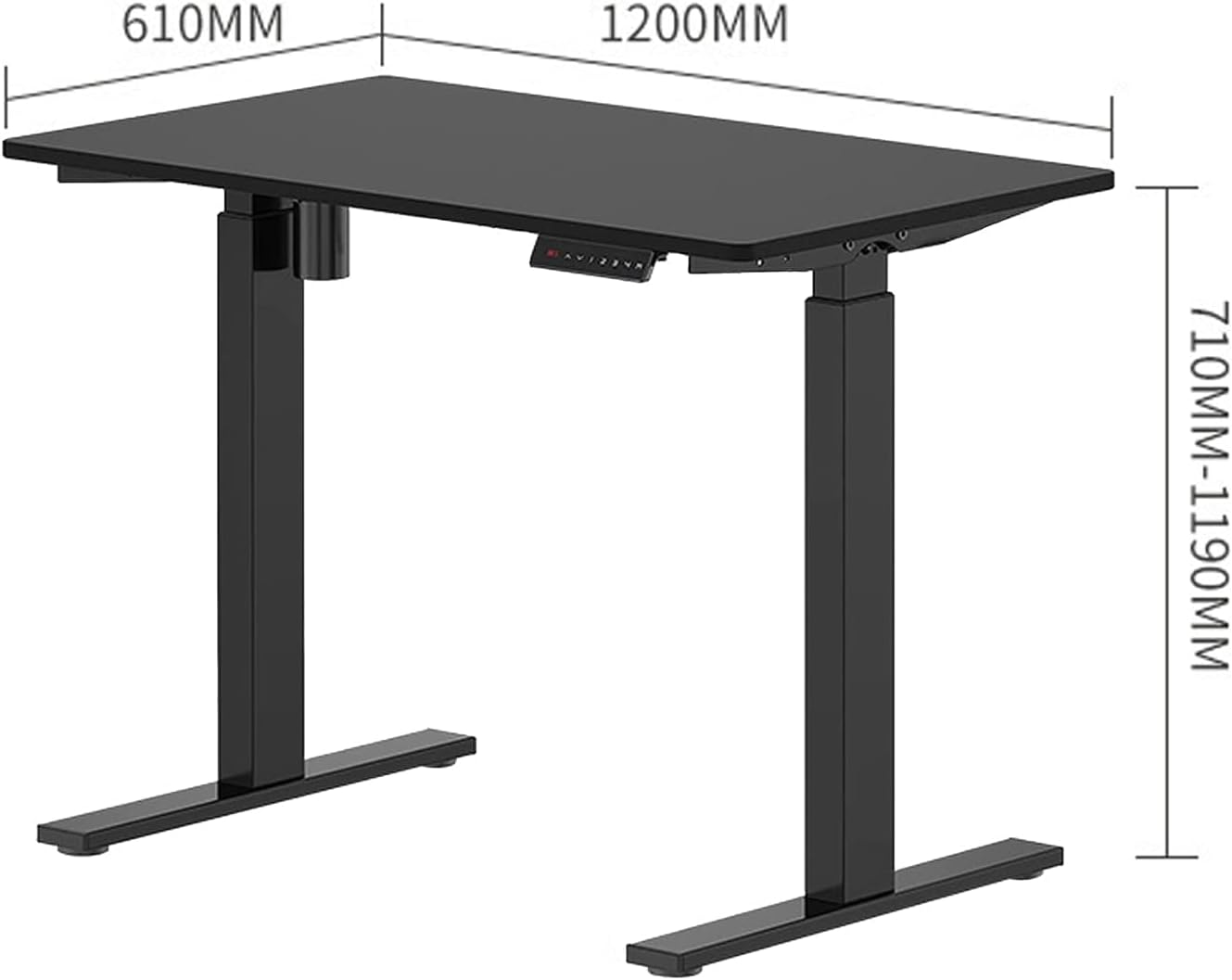 TDOO Lifting table Electric Standing Deskwith Memory Control, Height Adjustable Desk Electric Sit Stand Desk Home Office Desks Whole Piece Desk Board with Preset Controller (Black Frame + Black top)