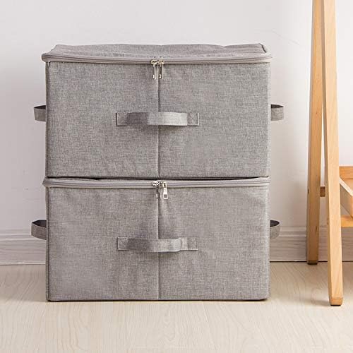 Collapsible Storage Bins with Lids, Storage Cubes, Tide Up Your Closet, Beige, Set of 2