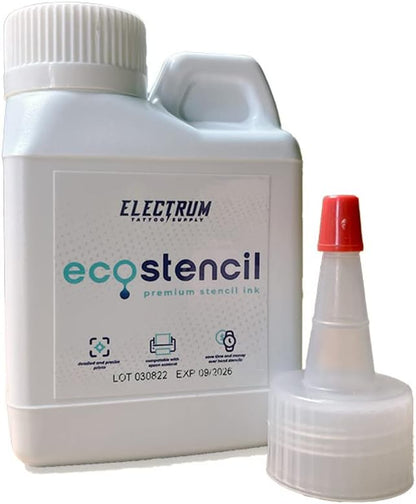 Electrum Eco Stencils Ink for Epson Eco Tank Printers, Methyl Violet-Based Stencil Ink Creates Flawless Stencils That Last up to 1 Hour, Premium Tattoo Stencil Ink Proudly Made in The USA, 4 Ounces