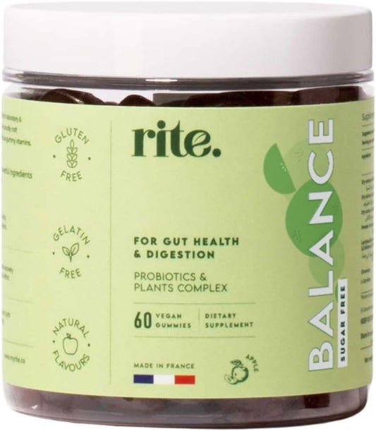 rite. Balance sugar-free Vitamin Gummies | Probiotics, Botanicals, Chromium, L-carnitine | Ensure a better digestion, improve gut health, curb food cravings | 60 Vegan Gummies |Delicious Apple flavour