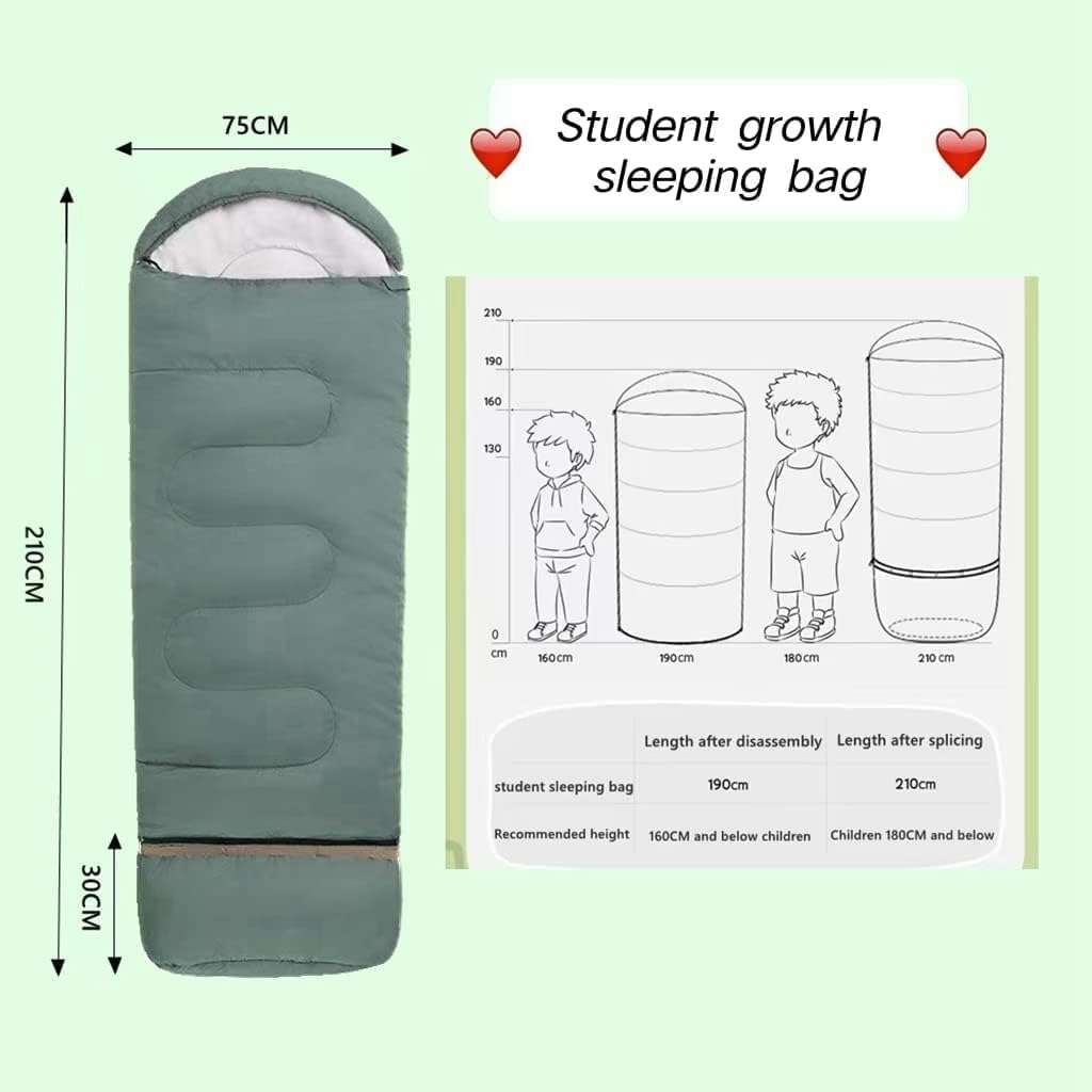 COOLBABY children's growing sleeping bag can be spliced sleeping bag, convenient sleeping bag, suitable for camping home lunch break