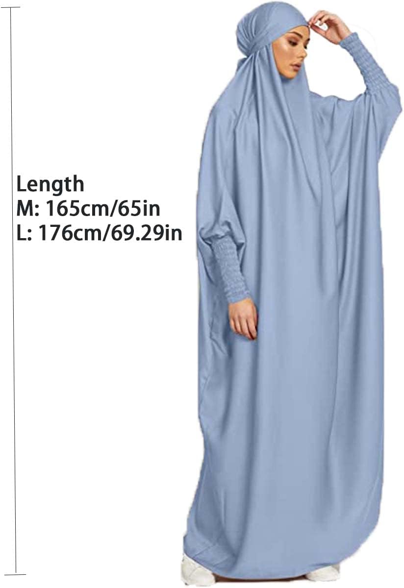 Women's Muslim One Piece Prayer Dress for Women Abaya Dress Islamic Middle East Dubai Turkey Maxi Abaya Kaftan with Hijab Dress in Full Length