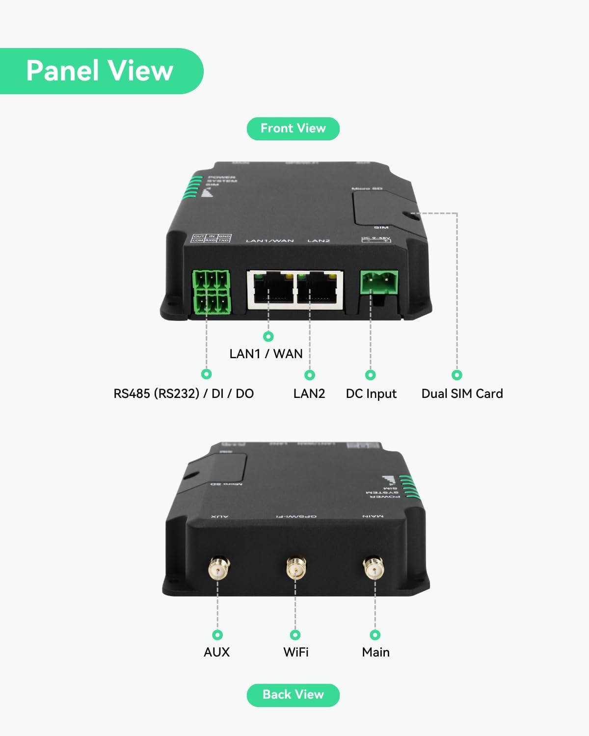 LINOVISION Industrial Unlocked 4G LTE Router, Support WiFi, Dual SIM Cards, RS485 and DI/DO, Secure VPN Access, Cloud Management, Cellular Router for M2M/IOT Application, Ethernet