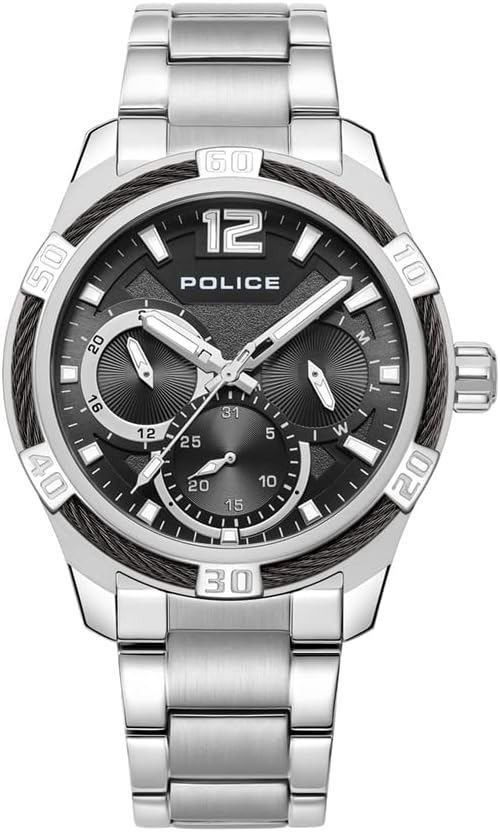 POLICE - Chokery Watch For Men Grey Dial With Silver Bracelet - PEWJK0005306