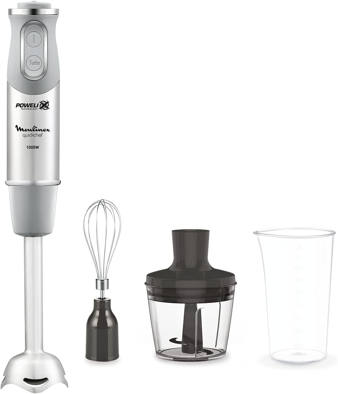 Moulinex Easy Chef Hand Blender with 800 ml Beaker, 450W, White, Plastic/Stainless Steel, DD451127