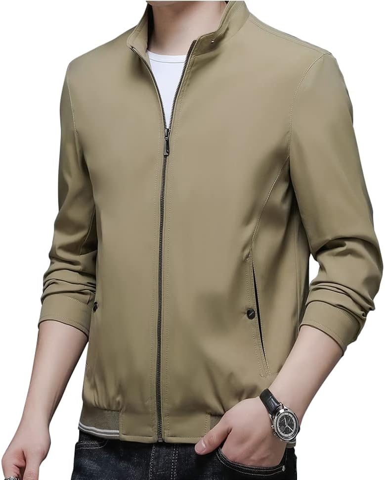 HaoMay Men's Business Casual Full Zip Lightweight Outwear Jackets