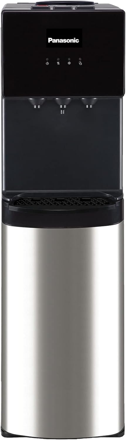 Panasonic Top Loading Water Dispenser., Sdm-Wd3238Tg, Black/ Stainless Steel Finish, 20L Cabinet Storage, Best For Home Kitchen & Office, Hot Cold & Normal."Min 1 year manufacturer warranty"