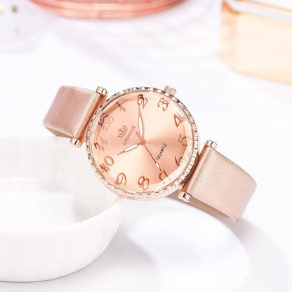 Luxury Womens Watch with Bracelet Gifts Set Rose Gold for Lady Female Elegant Wrist Watches Ladies Stylish Bracelet Watches