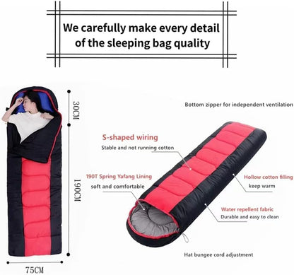 COOLBABY Widened Sleeping Bag - Lightweight Waterproof Warm Adult Camping Sleeping Bag with Compression Bag, Backpack Sleeping Bag for Outdoor Camping, Hiking and Traveling