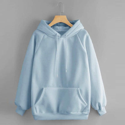 Women Hoodie Sweatshirt Fankle Sale Long Sleeve Drawstring Solid Tops Blouse Coat with Pockets