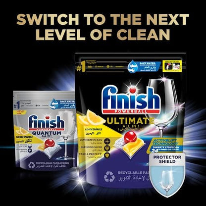 Finish Powerball Dishwasher Detergent All in One Tablets for Deep Clean & Sparkling Shine, Lemon Sparkle - 50 Tabs (Pack of 2)