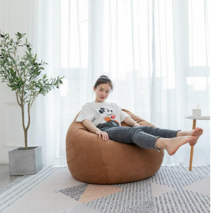 Deep Sleep Bean Bag Chair | Classic Round Linen Cloth Bean Bag with Polystyrene Beads Filling