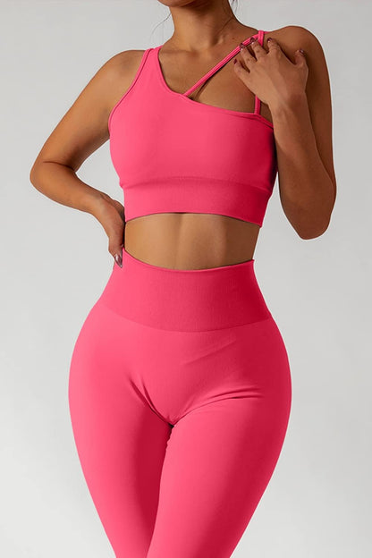 QINSEN Workout Sets for Women Seamless Sports Crop Tops High Waisted Leggings Two Piece Outfits